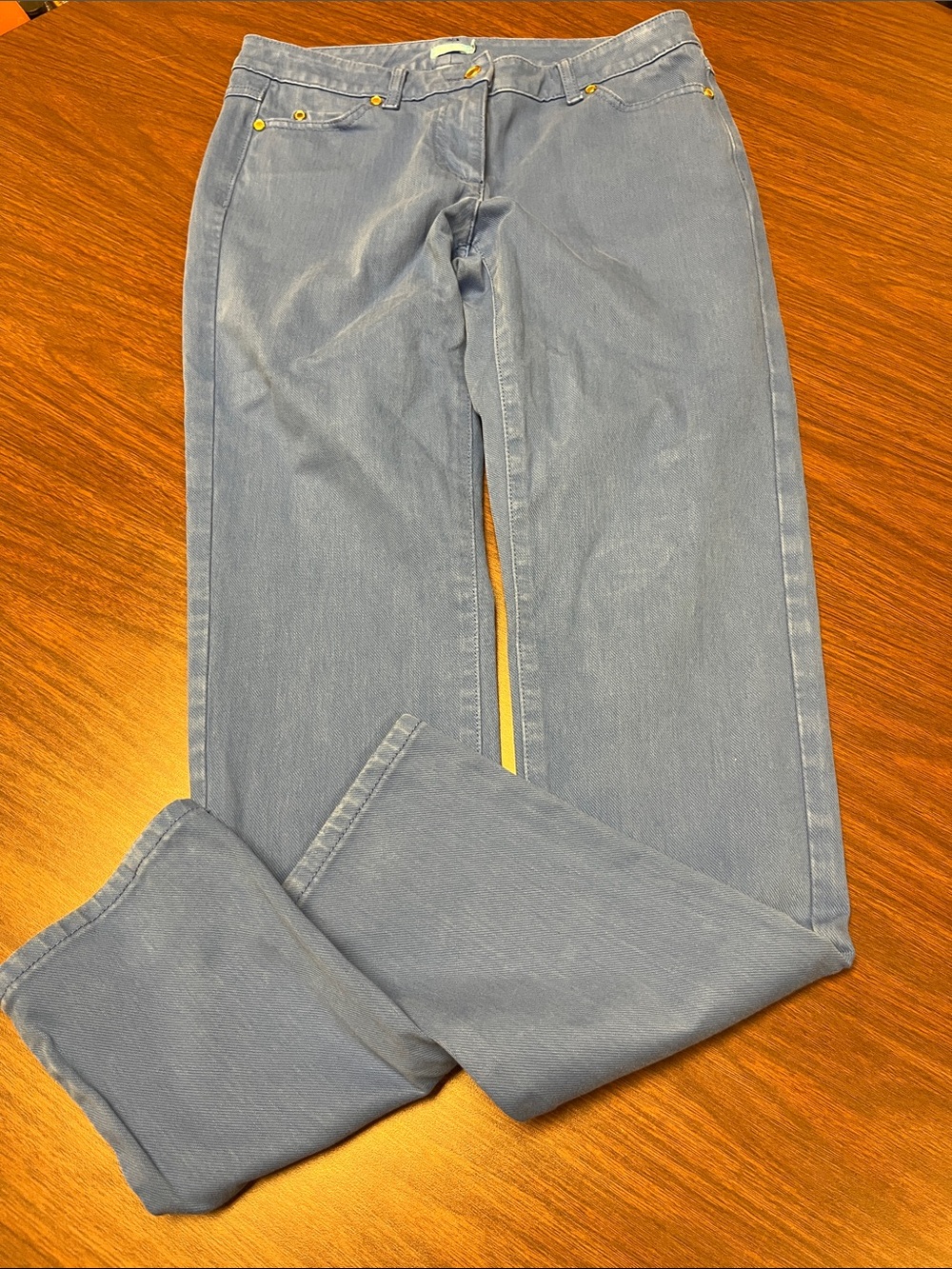 J McLaughlin cornflower blue jeans, size 4